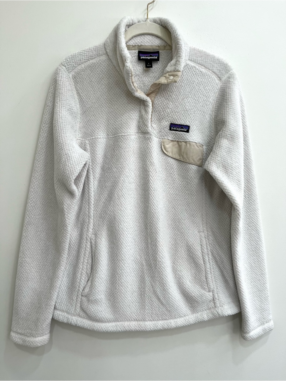 Women's Patagonia Re-Tool Snap-T Fleece Pullover (#25443) Raw Linen White Large